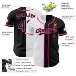 Personalized Black White Pink Split Fashion Baseball Jersey for Men and Women Personalized Black Black White-Pink Split Fashion