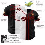 Personalized Black Red White Split Fashion Baseball Jersey for Men and Women Personalized Black Black White-Red Split Fashion