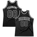 Custom Black and White Basketball Jersey - Personalized Throwback Style Personalized Black Black-White Throwback Basketball