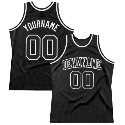 Custom Black and White Basketball Jersey - Personalized Throwback Style Personalized Black Black-White Throwback Basketball
