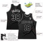 Personalized Black-White Throwback Basketball Jersey for Men, Custom Sports Apparel Personalized Black Black-White Throwback