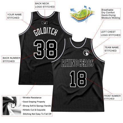Personalized Black-White Throwback Basketball Jersey for Men, Custom Sports Apparel Personalized Black Black-White Throwback