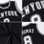 Personalized Black-White Throwback Basketball Jersey for Men, Custom Sports Apparel Personalized Black Black-White Throwback