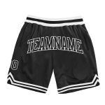 Personalized Black and White Throwback Basketball Shorts for Men - Custom Design Personalized Black Black-White Throwback
