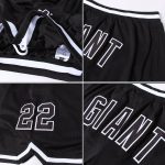 Personalized Black and White Basketball Shorts for Men - Throwback Style Personalized Black Black-White Throwback Basketball