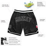 Personalized Black and White Basketball Shorts for Men - Throwback Style Personalized Black Black-White Throwback Basketball