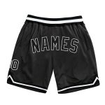 Personalized Black and White Basketball Shorts for Men - Throwback Style Personalized Black Black-White Throwback Basketball