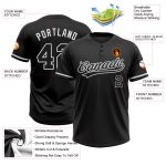 Personalized Unisex Black-White Two-Button Softball Jersey - Custom Softball Apparel Personalized Black Black-White Two-Button