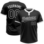 Personalized Unisex Softball Jersey - Black and White Two-Button Design Personalized Black Black-White Two-Button Unisex