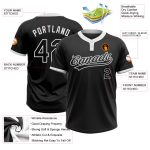 Personalized Unisex Softball Jersey - Black and White Two-Button Design Personalized Black Black-White Two-Button Unisex