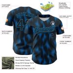 Personalized 3D Halftone Dots Baseball Jersey in Black and Blue Colors Personalized Black Blue 3D Halftone Dots Baseball