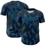 Personalized 3D Halftone Dots Baseball Jersey in Black and Blue Colors Personalized Black Blue 3D Halftone Dots Baseball