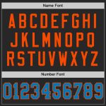 Personalized Authentic Football Jersey with Custom Name & Number - Black Blue-Orange Mesh Throwback Design Personalized Black
