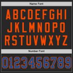 Personalized Throwback Football Jersey in Black Blue-Orange Mesh Personalized Black Blue-Orange Mesh Throwback Football Jersey