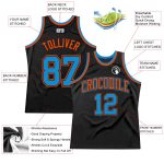 Custom Black Blue Orange Throwback Basketball Jersey Personalized for Fans Personalized Black Blue-Orange Throwback Basketball