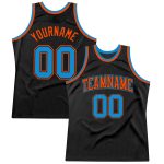 Custom Black Blue Orange Throwback Basketball Jersey Personalized for Fans Personalized Black Blue-Orange Throwback Basketball
