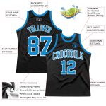 Custom Authentic Basketball Jersey with Personalized Name and Number - Black Blue-White Throwback Team Design Personalized