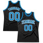Custom Authentic Basketball Jersey with Personalized Name and Number - Black Blue-White Throwback Team Design Personalized
