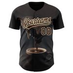 Personalized 3D Coffee Day Baseball Jersey - Black Brown Cream Design Personalized Black Brown Cream 3D International Coffee