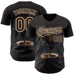 Personalized 3D Pattern Baseball Jersey for International Coffee Day, Black Brown Cream Design Personalized Black Brown Cream