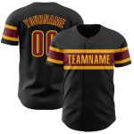 Custom Black Burgundy Gold Baseball Jersey for Personalized Sportswear Personalized Black Burgundy-Gold Baseball Jersey