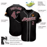 Custom Name and Number Authentic Baseball Jersey - Personalized Black and Burgundy-White Design Personalized Black Burgundy-White