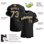 Custom Name and Number Personalized Black Camo Authentic American Flag Baseball Jersey for Fashion Teams Personalized Black