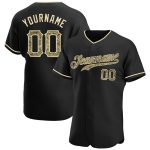Personalized Black Camo Baseball Jersey for Men and Women - Cream Color Personalized Black Camo-City Cream Baseball Jersey