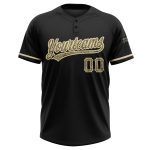 Personalized Black Camo Softball Jersey Unisex Two-Button Cream Design Personalized Black Camo-City Cream Two-Button Unisex