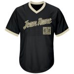 Custom Name Number Black Camo Cream Baseball Jersey Shirt - Authentic Throwback Rib-Knit Design Personalized Black Camo-Cream