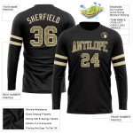Personalized Long Sleeve Performance T-Shirt in Black Camo-Cream Design Personalized Black Camo-Cream Long Sleeve Performance