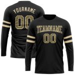 Personalized Long Sleeve Performance T-Shirt in Black Camo-Cream Design Personalized Black Camo-Cream Long Sleeve Performance
