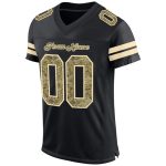 Custom Black Camo-Cream Football Jersey with Personalized Name and Number - Authentic Team Apparel Personalized Black Camo-Cream