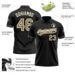Personalized Performance Golf Polo Shirt - Black Camo-Cream Design Personalized Black Camo-Cream Performance Vapor Golf Polo