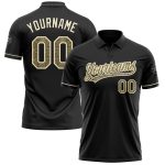 Custom Name Number Black Camo Cream Performance Vapor Golf Polo Shirt - Personalized Team Apparel Personalized Black Camo-Cream