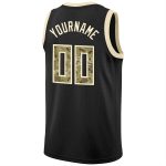 Custom Name and Number Black Camo Cream Basketball Jersey Rib-Knit Round Neck Personalized Team Gear Personalized Black Camo-Cream