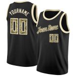 Custom Name and Number Black Camo Cream Basketball Jersey Rib-Knit Round Neck Personalized Team Gear Personalized Black Camo-Cream