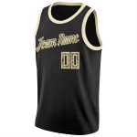 Custom Name and Number Black Camo Cream Basketball Jersey Rib-Knit Round Neck Personalized Team Gear Personalized Black Camo-Cream
