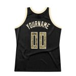 Personalized Black Camo Basketball Jersey - Retro Throwback Style Personalized Black Camo-Cream Throwback Basketball Jersey