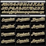 Custom Name and Number Two Tone Black Camo Olive-Cream Bomber Hoodie Jacket Full-Snap Varsity Letterman Personalized Black