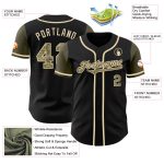 Personalized Black Camo Olive Baseball Jersey for Men and Women - Custom Two Tone Design Personalized Black Camo-Olive Two
