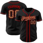 Personalized Black Red Camo Baseball Jersey for Men, Custom Team Gear - 2 Personalized Black Camo-Red Baseball Jersey 2