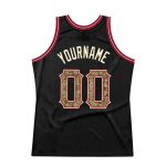 Personalized Black Camo Red Basketball Jersey for Men - Throwback Style Personalized Black Camo-Red Throwback Basketball
