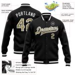 Personalized Black Camo Letterman Jacket | Full-Snap Varsity Bomber Personalized Black Camo-White Bomber Full-Snap Varsity