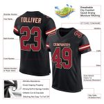 Personalized Black Cardinal Cream Football Jersey - Custom Mesh Sport Jersey Personalized Black Cardinal-Cream Mesh Football