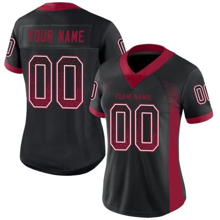 Personalized Black Cardinal Drift Fashion Football Jersey - White Mesh Design Personalized Black Cardinal-White Mesh Drift