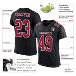 Black Cardinal Personalized Football Jersey - White Mesh Design for Custom Style Personalized Black Cardinal-White Mesh Football