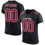 Black Cardinal Personalized Football Jersey - White Mesh Design for Custom Style Personalized Black Cardinal-White Mesh Football
