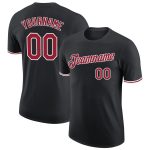 Personalized Black Cardinal-White T-Shirt for Men, Performance Athletic Wear Personalized Black Cardinal-White Performance