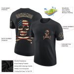 Custom 3D Skull American Flag T-Shirt for Team - Personalized Black Performance Shirt with Name & Number Personalized Black